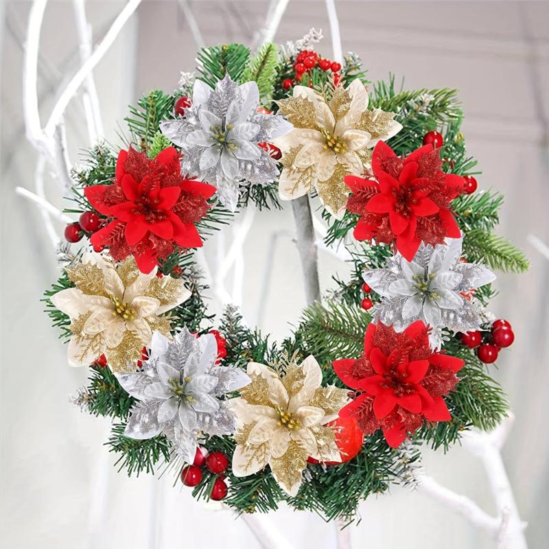 Christmas Simulation Powder 3D Flower Decor