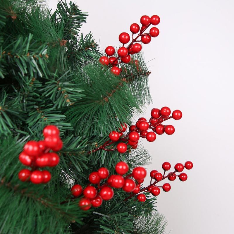 5pcs Artificial Red Berry Cherry Christmas Tree Family Holiday Decoration