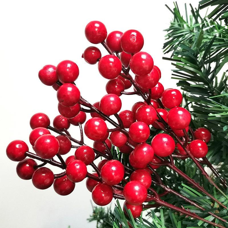 5pcs Artificial Red Berry Cherry Christmas Tree Family Holiday Decoration