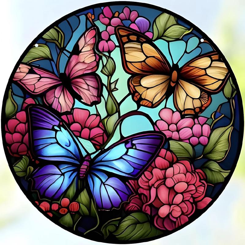 Butterfly Stained Suncatcher for Home Decor