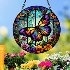 Butterfly Stained Suncatcher for Home Decor