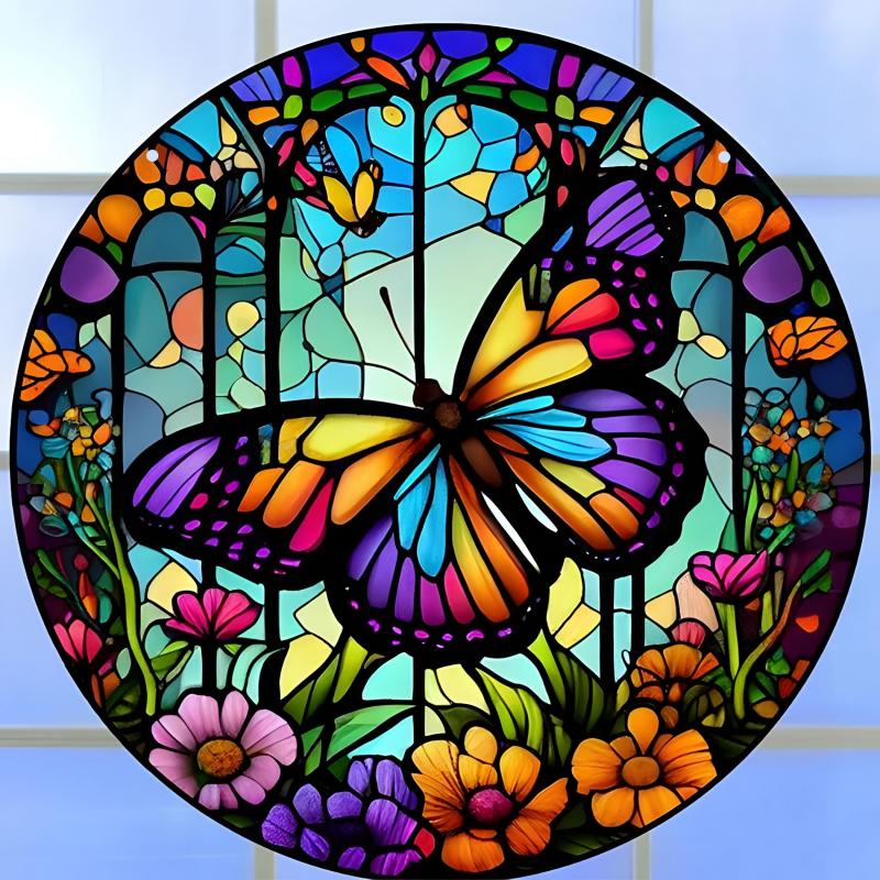 Butterfly Stained Suncatcher for Home Decor