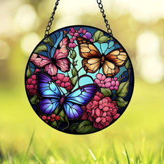Butterfly Stained Suncatcher for Home Decor