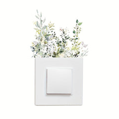 Switch Sticker Plant Flower Leaf Self-adhesive Wall Sticker Room Decor