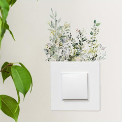 Switch Sticker Plant Flower Leaf Self-adhesive Wall Sticker Room Decor