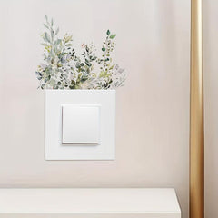 Switch Sticker Plant Flower Leaf Self-adhesive Wall Sticker Room Decor