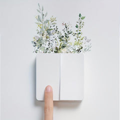 Switch Sticker Plant Flower Leaf Self-adhesive Wall Sticker Room Decor