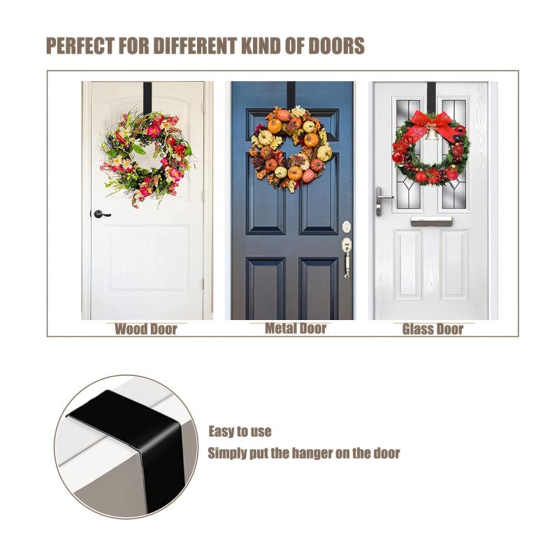 Metal Wreath Hanger for Front Door - Ideal for Christmas & Easter