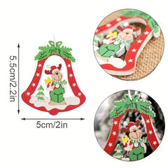 12pcs Xmas Snowflakes Wooden Pendants Home Hanging Decoration