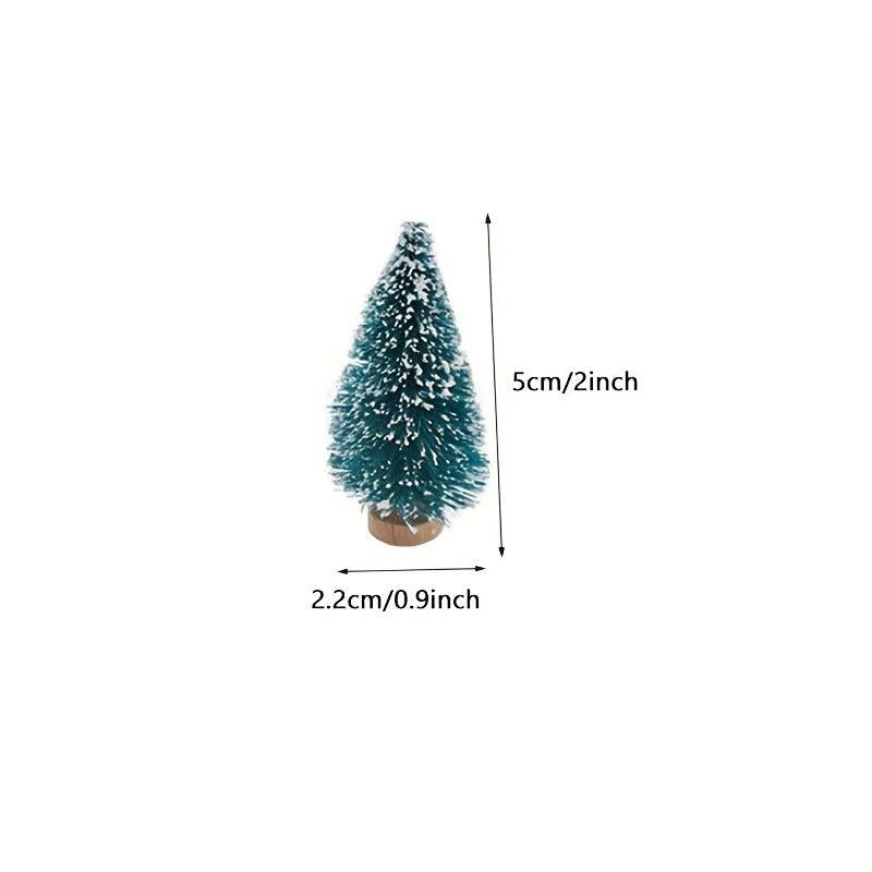 24pcs Mini Christmas Sisal Snow Frost Tree with Wooden Bottling Brush
