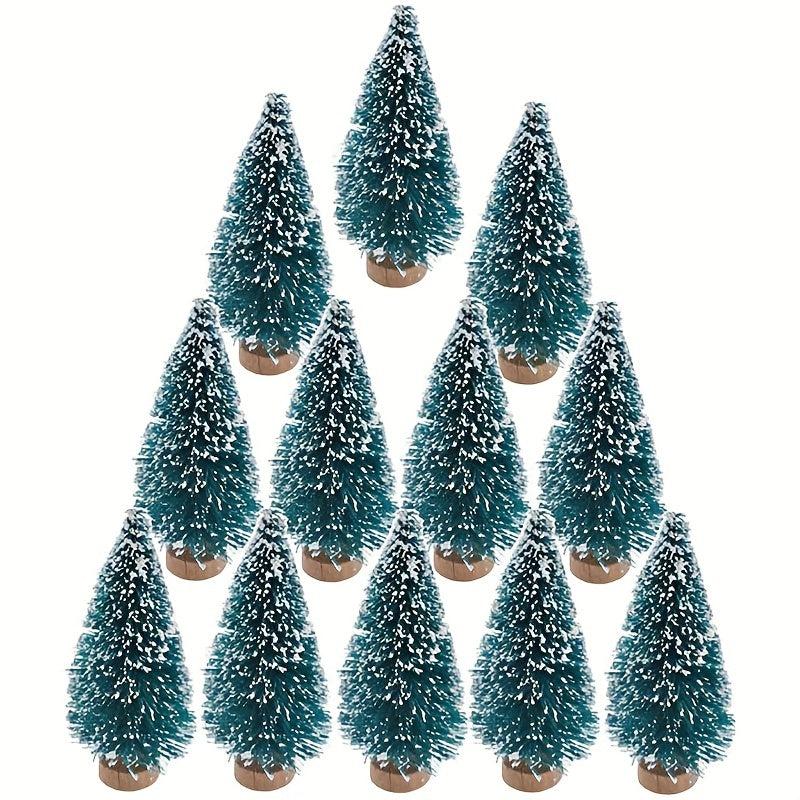 24pcs Mini Christmas Sisal Snow Frost Tree with Wooden Bottling Brush