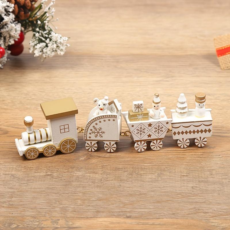 1pc Wooden Christmas Train Holiday Gift Window Display