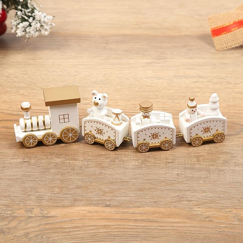 1pc Wooden Christmas Train Holiday Gift Window Display