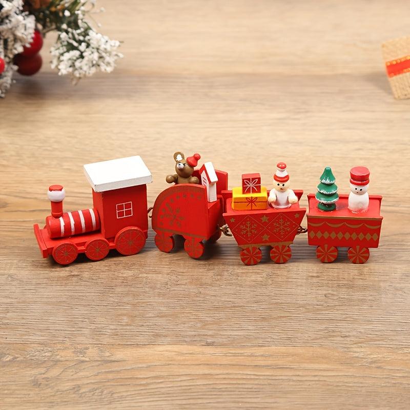 1pc Wooden Christmas Train Holiday Gift Window Display