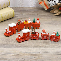 1pc Wooden Christmas Train Holiday Gift Window Display