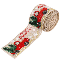 Christmas Ribbon Classic Wrapping Tree Wreath Bows Fabric Swirl Burlap Ribbon