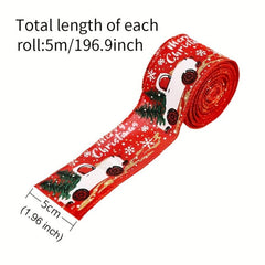 Christmas Ribbon Classic Wrapping Tree Wreath Bows Fabric Swirl Burlap Ribbon