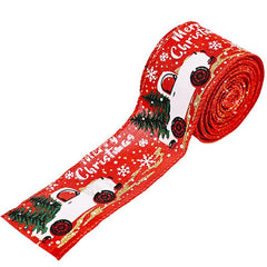 Christmas Ribbon Classic Wrapping Tree Wreath Bows Fabric Swirl Burlap Ribbon