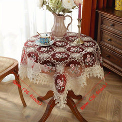 Light Coffee Embroidery Table Runner for Home Decor & Holidays