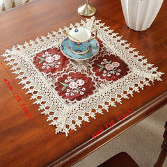Light Coffee Embroidery Table Runner for Home Decor & Holidays