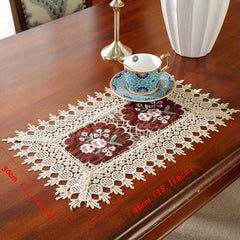 Light Coffee Embroidery Table Runner for Home Decor & Holidays