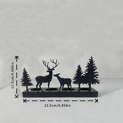 Iron Metal Elk Candle Holder for Christmas Home Decoration