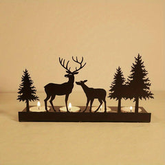 Iron Metal Elk Candle Holder for Christmas Home Decoration