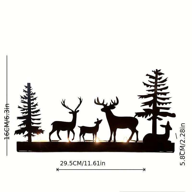 Iron Metal Elk Candle Holder for Christmas Home Decoration