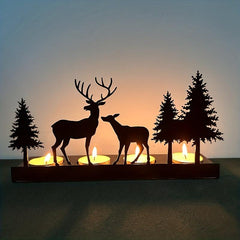 Iron Metal Elk Candle Holder for Christmas Home Decoration