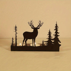 Iron Metal Elk Candle Holder for Christmas Home Decoration