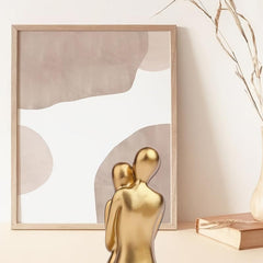 Golden Hug Couple Ornament - Romantic Decor for Special Occasions