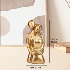Golden Hug Couple Ornament - Romantic Decor for Special Occasions