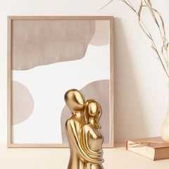 Golden Hug Couple Ornament - Romantic Decor for Special Occasions