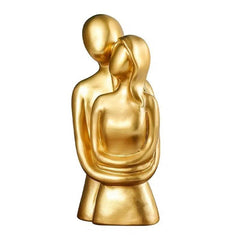 Golden Hug Couple Ornament - Romantic Decor for Special Occasions