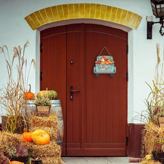 10in Fall Hanging Vehicle Signs Door Hanging Thanksgiving Pumpkin Truck Hanging