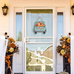 10in Fall Hanging Vehicle Signs Door Hanging Thanksgiving Pumpkin Truck Hanging