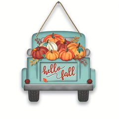 10in Fall Hanging Vehicle Signs Door Hanging Thanksgiving Pumpkin Truck Hanging