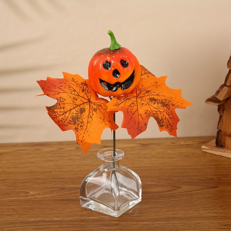 Autumn Halloween Pumpkin Maple Leaf Wreath Decoration