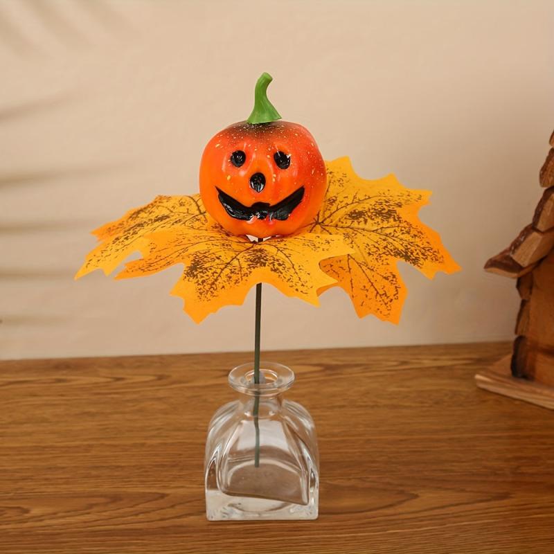 Autumn Halloween Pumpkin Maple Leaf Wreath Decoration