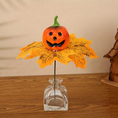 Autumn Halloween Pumpkin Maple Leaf Wreath Decoration