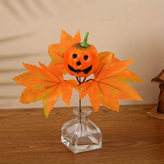 Autumn Halloween Pumpkin Maple Leaf Wreath Decoration