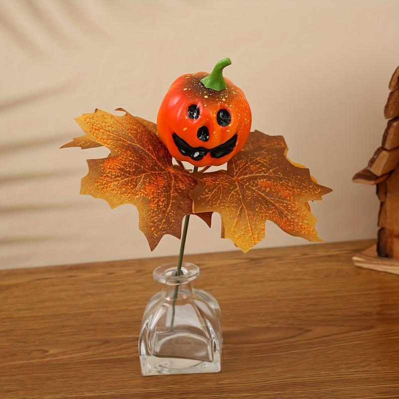 Autumn Halloween Pumpkin Maple Leaf Wreath Decoration