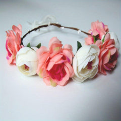 Rose Flower Wreath Headband for Beach Weddings