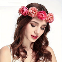 Rose Flower Wreath Headband for Beach Weddings