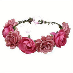 Rose Flower Wreath Headband for Beach Weddings
