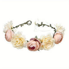 Rose Flower Wreath Headband for Beach Weddings