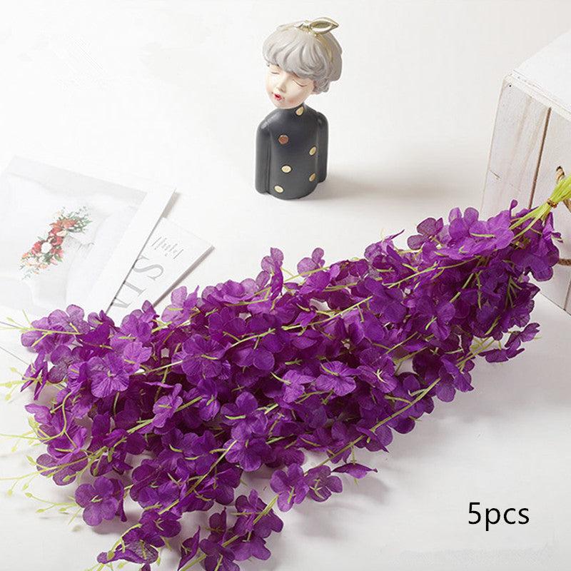 5pcs Artificial Wisteria Hanging Flowers for Home Party Wedding Decor