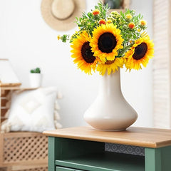 10pcs Artificial Sunflowers Faux Silk Stems Wedding Bouquet Home Decor