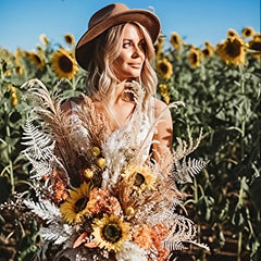 10pcs Artificial Sunflowers Faux Silk Stems Wedding Bouquet Home Decor