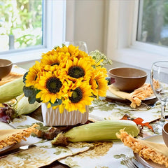 10pcs Artificial Sunflowers Faux Silk Stems Wedding Bouquet Home Decor